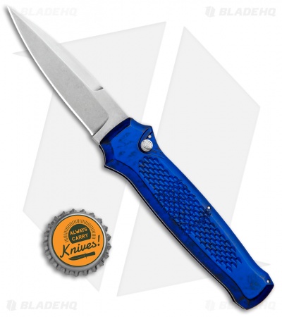 Piranha Prowler Blue Automatic Knife (3.2" Stonewash)