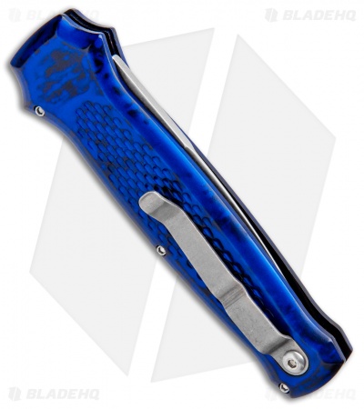 Piranha Prowler Blue Automatic Knife (3.2" Stonewash)