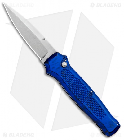 Piranha Prowler Blue Automatic Knife (3.2" Stonewash)