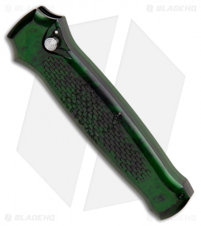 Piranha Prowler Green Automatic Knife (3.2" Stonewash Plain)