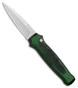 Piranha Prowler Green Automatic Knife (3.2" Stonewash Plain)