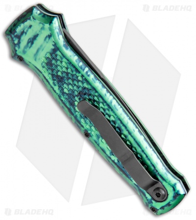 Piranha Prowler Green Tactical Automatic Knife (3.2" Black Serr)