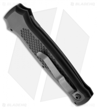 Piranha Prowler Tactical Black Automatic Knife (3.2" Black Plain)
