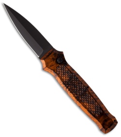 Piranha Prowler Orange Tactical Automatic Knife (3.2" Black Plain)