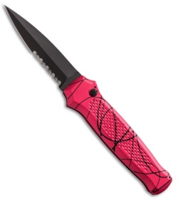 Piranha Prowler Automatic Knife Pink Tactical (3.2" Black Serr)