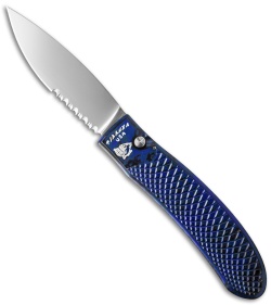 Piranha Toxin Automatic Knife Blue (3.75" Mirror Serr)