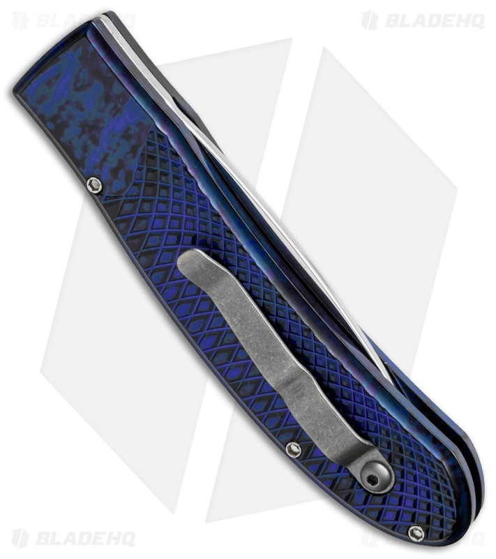 Piranha Toxin Automatic Knife Blue (3.75" Mirror Serr)