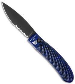 Piranha Toxin Automatic Knife Blue (3.75" Black Serr)