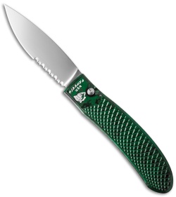 Piranha Toxin Automatic Knife Green (3.75" Mirror Serr)