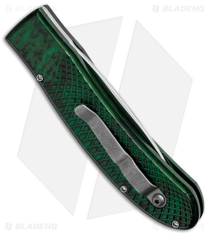 Piranha Toxin Automatic Knife Green (3.75" Mirror Serr)