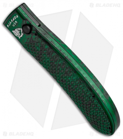Piranha Toxin Automatic Knife Green (3.75" Black Serr)