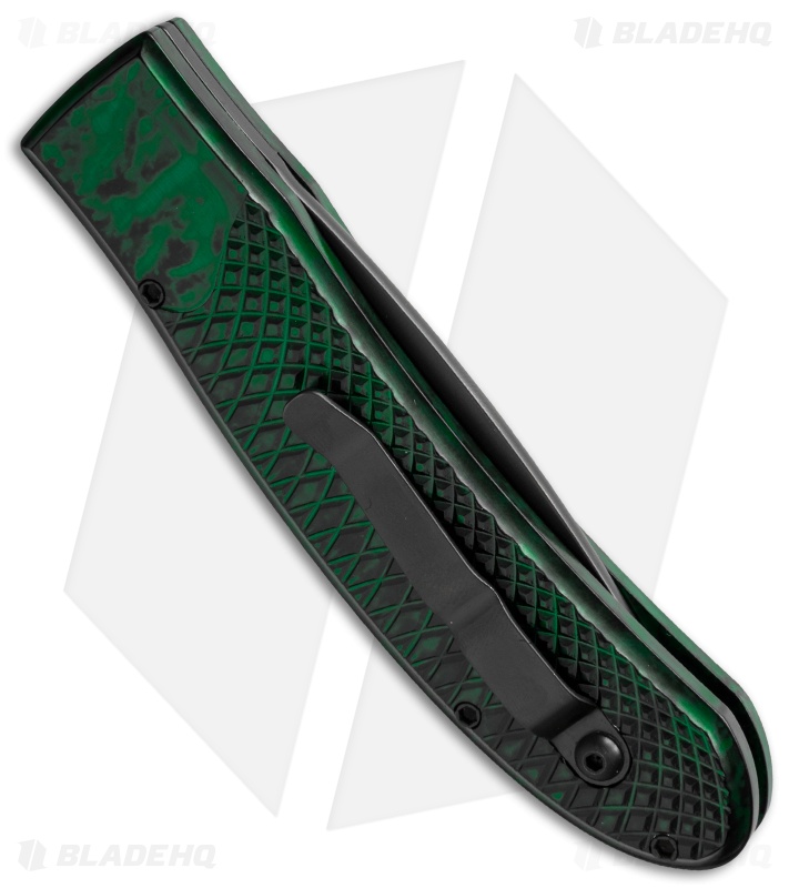 Piranha Toxin Automatic Knife Green (3.75" Black Serr)