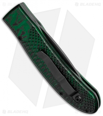 Piranha Toxin Automatic Knife Green (3.75" Black Serr)