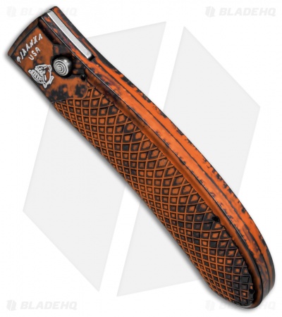 Piranha Toxin Automatic Knife Orange (3.75" Mirror Serr)