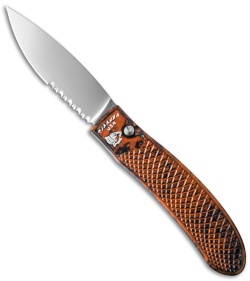 Piranha Toxin Automatic Knife Orange (3.75" Mirror Serr)