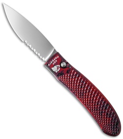 Piranha Toxin Automatic Knife Red (3.75" Mirror Serr)