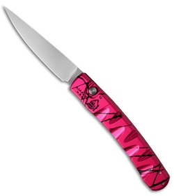 Piranha Virus Automatic Knife Pink (3.25" Mirror)