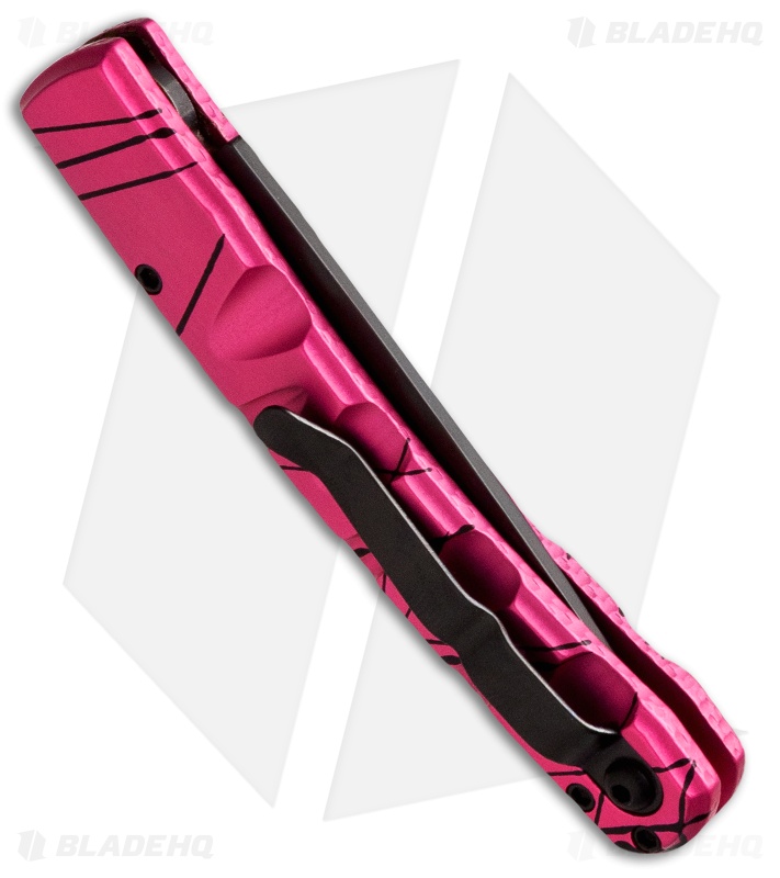 Piranha Virus Automatic Knife Pink (3.25" Mirror Serr)