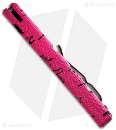 Piranha Virus Automatic Knife Pink Tactical (3.25" Black Serr)
