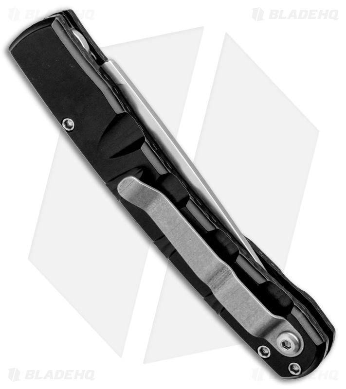 Piranha Virus Automatic Knife Black (3.25" Mirror Serr)