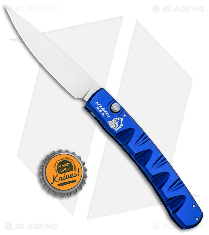 Piranha Virus Automatic Knife Blue (3.25" Mirror)