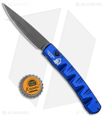 Piranha Virus Automatic Knife Blue Tactical (3.25" Black)