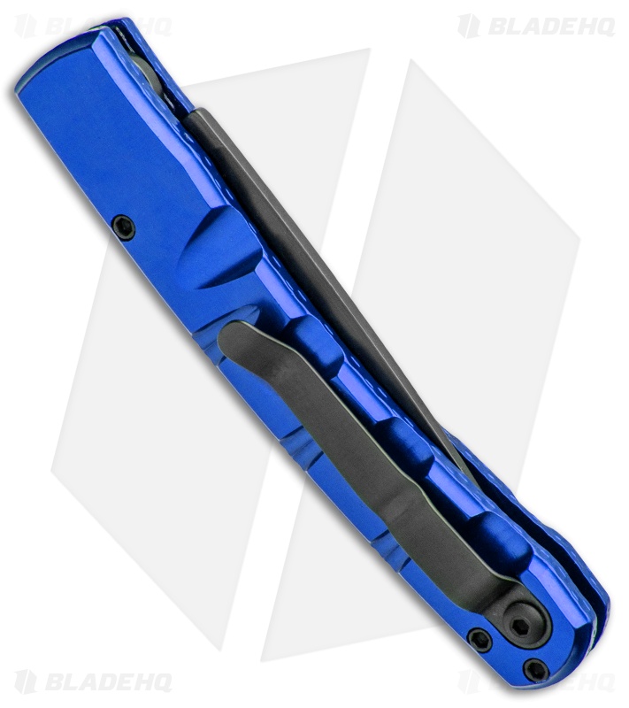 Piranha Virus Automatic Knife Blue Tactical (3.25" Black Serr)