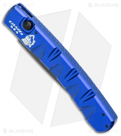 Piranha Virus Automatic Knife Blue Tactical (3.25" Black Serr)