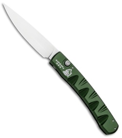 Piranha Virus Automatic Knife Green Aluminum (3.25" Mirror)