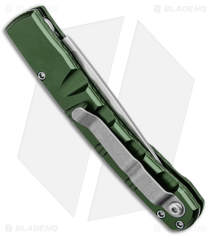 Piranha Virus Automatic Knife Green (3.25" Mirror Serr)