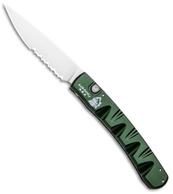 Piranha Virus Automatic Knife Green (3.25" Mirror Serr)