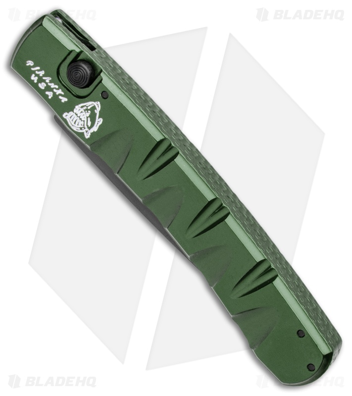 Piranha Virus Automatic Knife Green Tactical (3.25" Black)