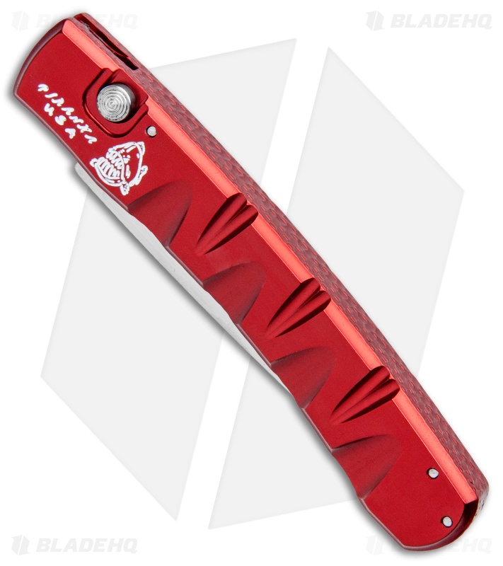 Piranha Virus Automatic Knife Red (3.25" Mirror)