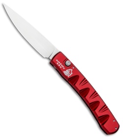 Piranha Virus Automatic Knife Red (3.25" Mirror)