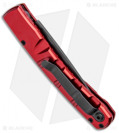 Piranha Virus Automatic Knife Red Tactical (3.25" Black)