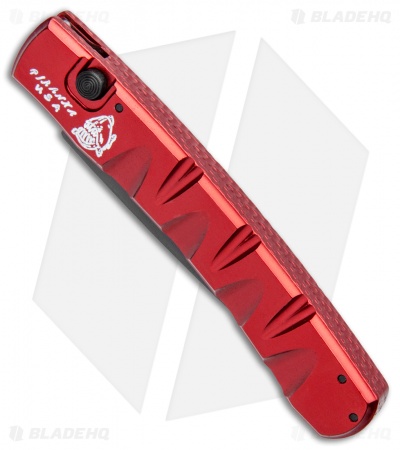 Piranha Virus Automatic Knife Red Tactical (3.25" Black)