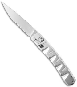 Piranha Virus Automatic Knife Silver (3.25" Mirror Serr)