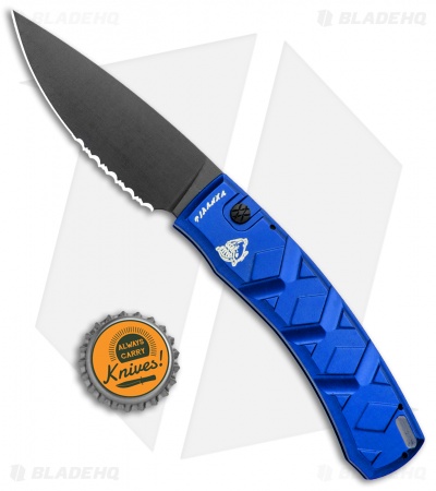 Piranha X Automatic Knife Blue Tactical (3.3" Black Serr)