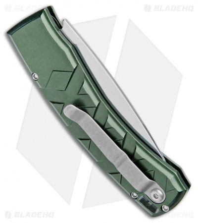 Piranha X Automatic Knife Green Aluminum (3.3" Mirror)