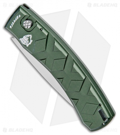 Piranha X Automatic Knife Green Aluminum (3.3" Mirror)