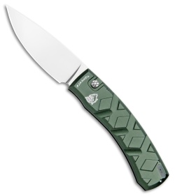 Piranha X Automatic Knife Green Aluminum (3.3" Mirror)