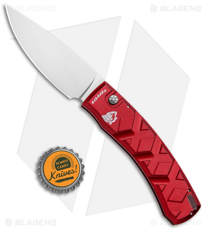 Piranha X Automatic Knife Red (3.3" Mirror)