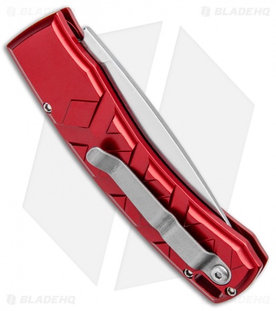Piranha X Automatic Knife Red (3.3" Mirror)