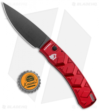 Piranha X Automatic Knife Red Tactical (3.3" Black)