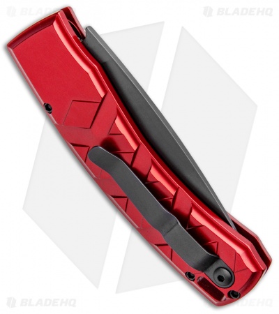 Piranha X Automatic Knife Red Tactical (3.3" Black)