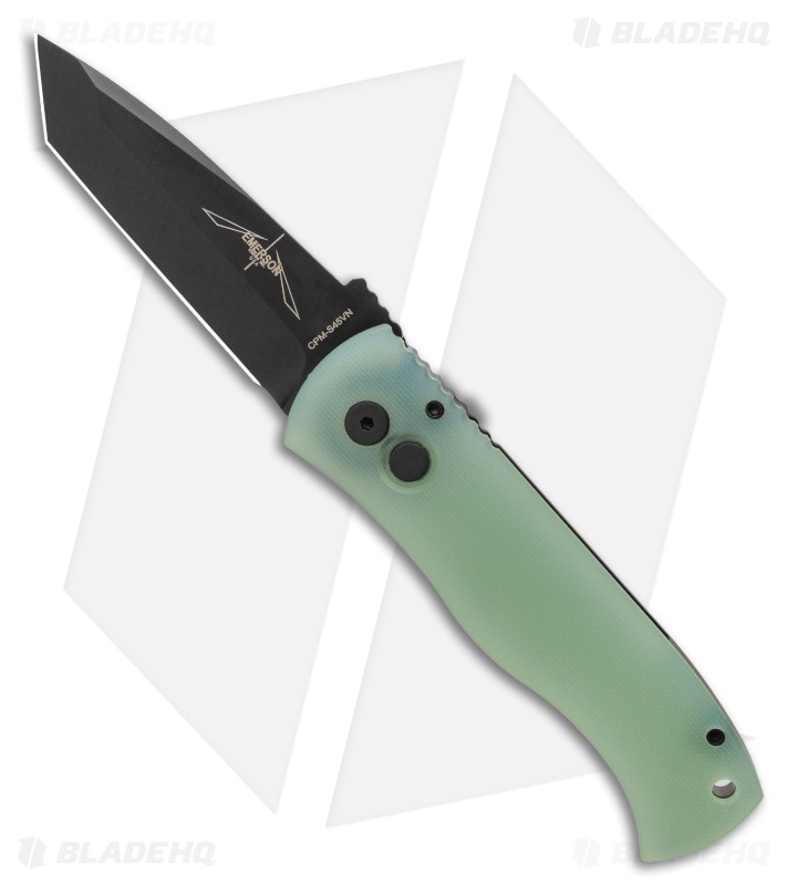 Emerson Pro-Tech CQC-7 Tanto Automatic Knife Jade G-10 (3.25" Black)