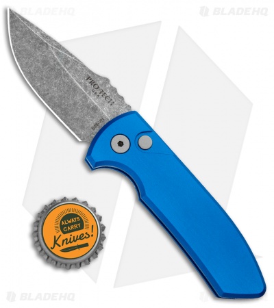 Pro-Tech Les George SBR Automatic Knife Blue Aluminum (2.6" Acid Wash)