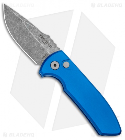 Pro-Tech Les George SBR Automatic Knife Blue Aluminum (2.6" Acid Wash)