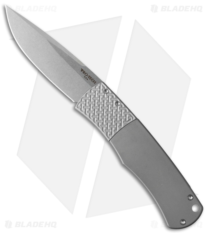 Pro-Tech Magic "Whiskers" Automatic Knife Gray (3.125" Stonewash) BR-1.10
