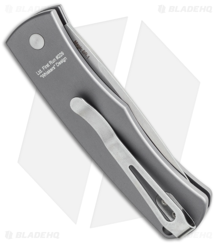 Pro-Tech Magic "Whiskers" Automatic Knife Gray (3.125" Stonewash) BR-1.10